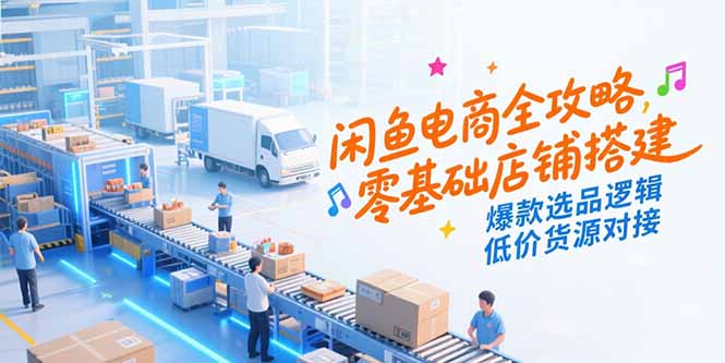 闲鱼电商全攻略，零基础店铺搭建，爆款选品逻辑，低价货源对接-娱乐网赚