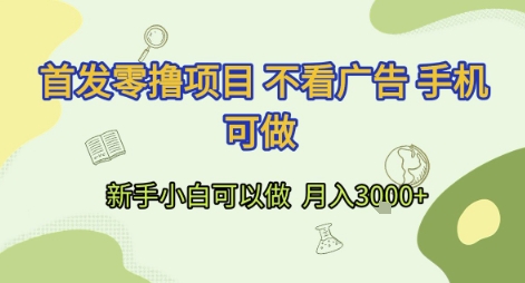 首发零撸项目 不看广告 手机可做 新手小白可以做  月入3k+【揭秘】-娱乐网赚