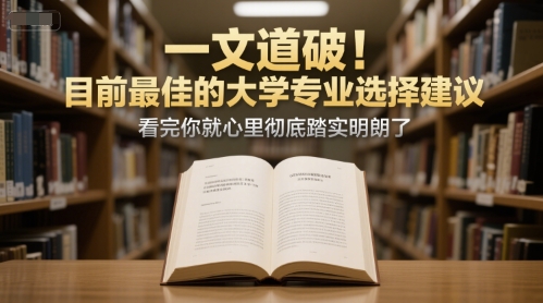 付费文章：一文道破！目前最佳的大学专业选择建议，看完你就心里彻底踏实明朗了-娱乐网赚