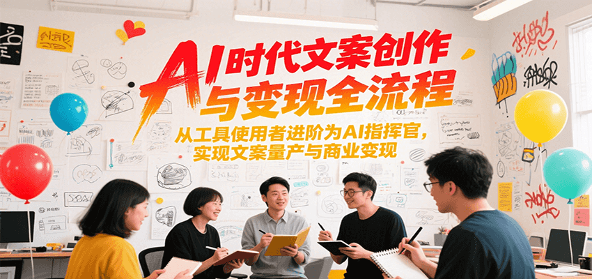 AI时代文案创作与变现全流程，从工具使用者进阶为AI指挥官，实现文案量产与商业变现-娱乐网赚
