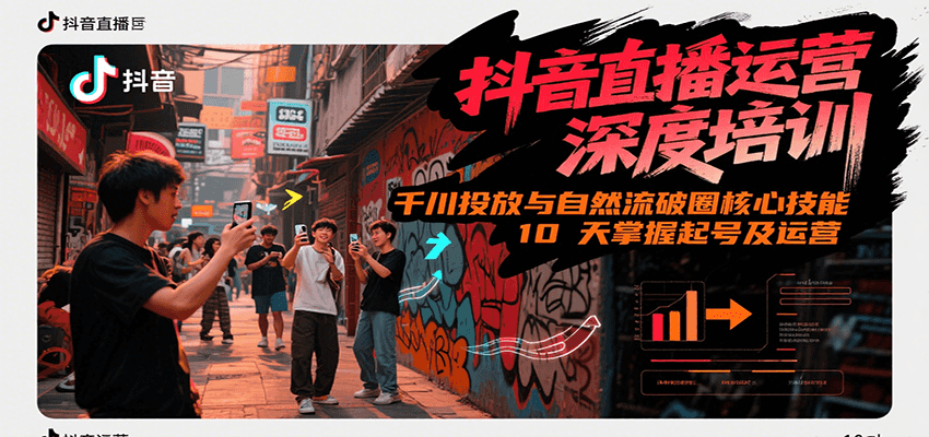 抖音直播运营深度培训，千川投放与自然流核心技能，10天掌握起号及运营(6-7月新课)-娱乐网赚