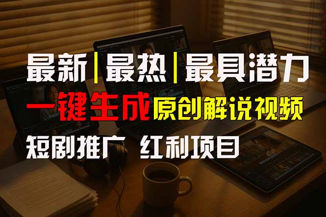 短剧推广新思路，AI一键生成原创解说视频，10分钟产出100条，30天赚了5.5w-娱乐网赚