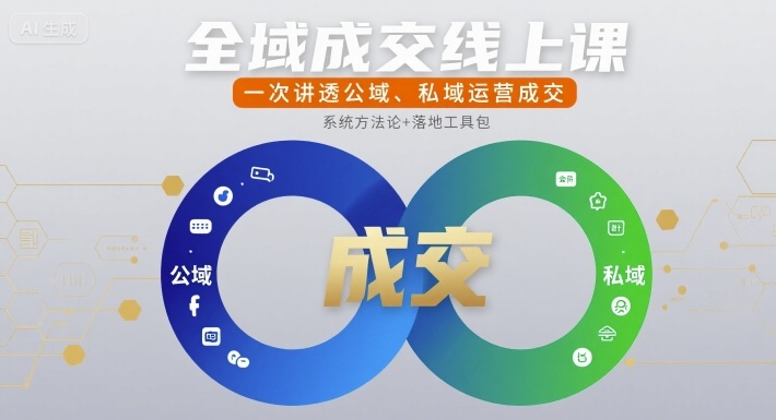 全域成交线上课，一次讲透公域、私域运营成交-娱乐网赚