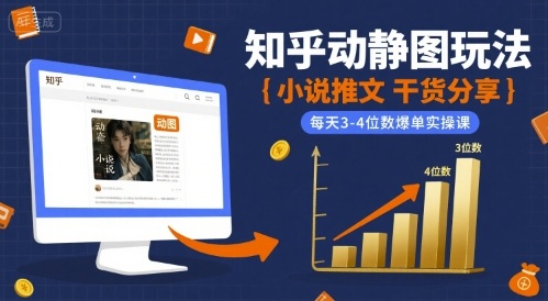 小说推文干货分享之知乎动静图玩法，每天3-4位数爆单实操课-娱乐网赚