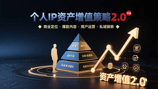 个人IP资产增值策略2.0 拆解商业定位/爆款内容/用户运营/私域销转四大模块-娱乐网赚
