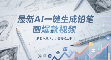 最新AI一键生成铅笔画爆款视频，多平台分发，日 入1k+，小白轻松上手【揭秘】-娱乐网赚