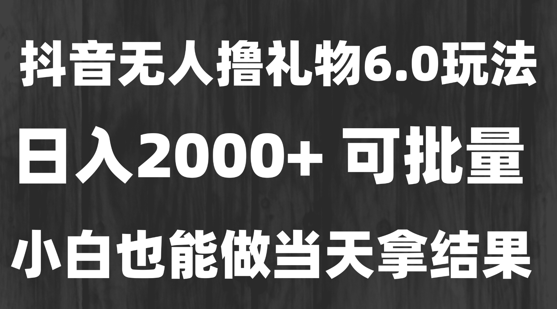 最新风口暴力撸金技术，无人撸礼物，长期稳定 一天收益2000+，小白当天…-娱乐网赚