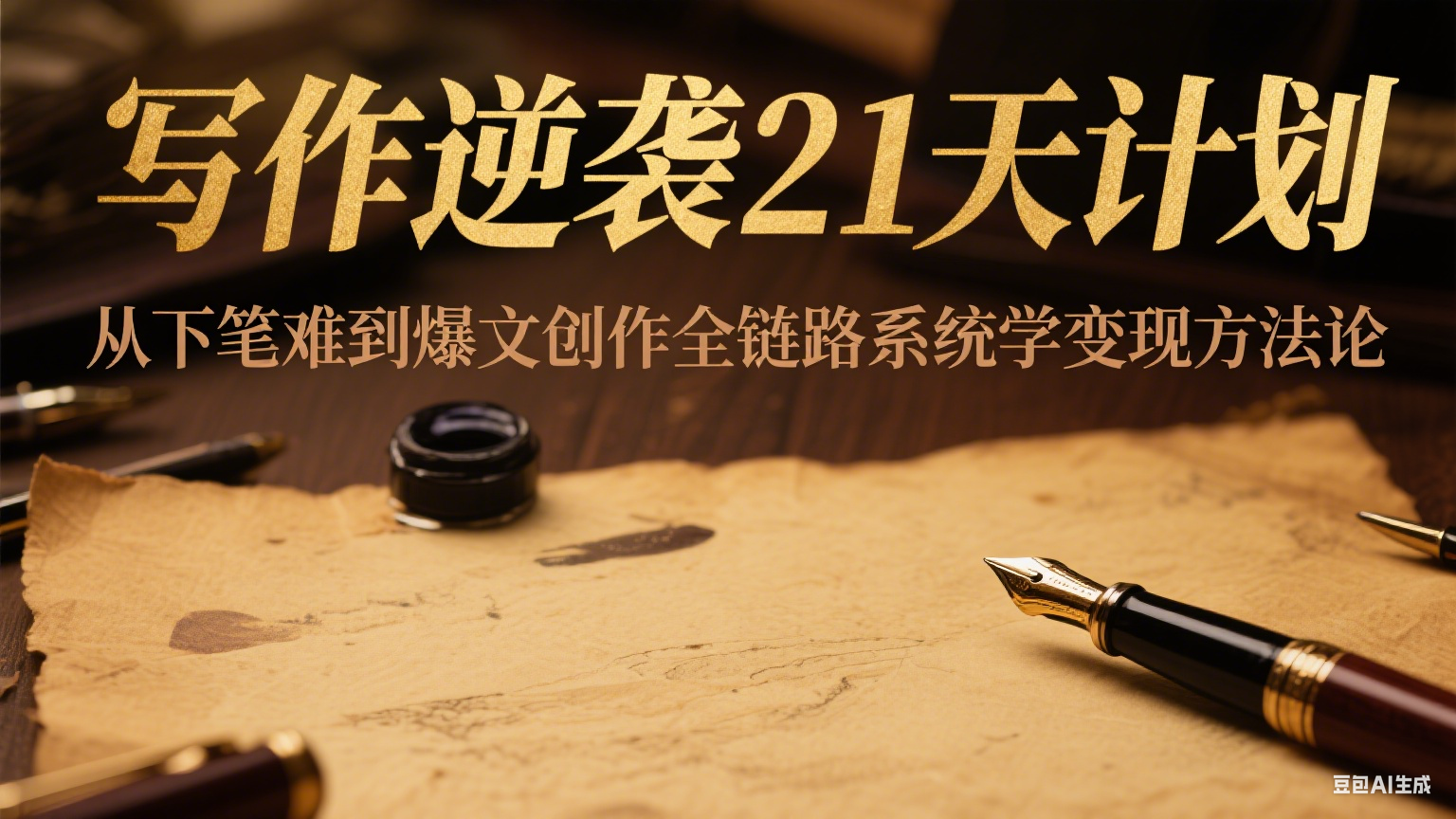 写作逆袭21天计划：从下笔难到爆文创作全链路系统学变现方法论-娱乐网赚