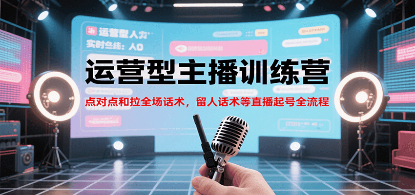 运营型主播训练营，点对点和拉全场话术，留人话术等直播起号全流程(更新8月)-娱乐网赚