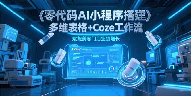 零代码AI小程序搭建，多维表格+Coze工作流，赋能美容门店业绩增长-娱乐网赚
