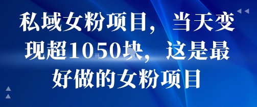 私域女粉项目，当天变现超1k，这是最好做的女粉项目，可放大操作-娱乐网赚