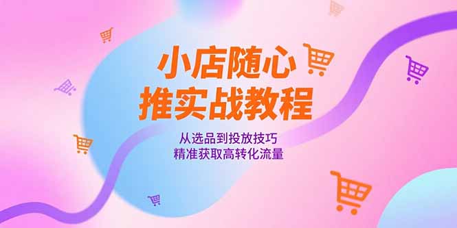 小店随心推实战教程，从选品到投放技巧，精准获取高转化流量-娱乐网赚