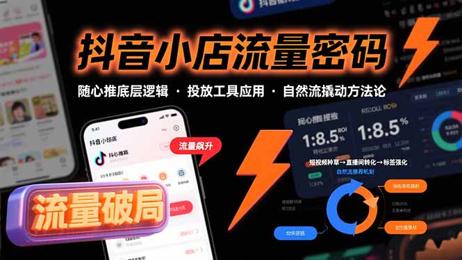 抖音小店流量密码，随心推底层逻辑，投放工具应用，自然流撬动核心方法论-娱乐网赚