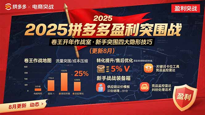 2025拼多多盈利突围战：卷王开年作战室，新手突围四大隐形技巧(更新8月-娱乐网赚