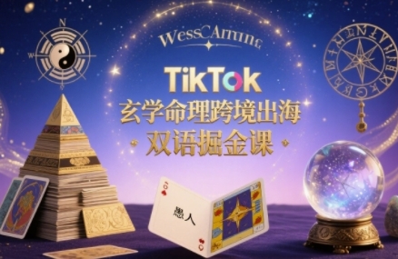 TikTok玄学命理跨境出海双语掘金课，手把手教你用命理知识精准直击海外用户痛点-娱乐网赚