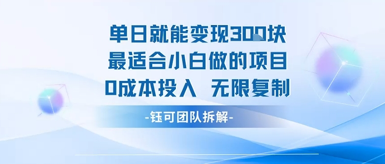 单日就能变现3张最适合小白做的项目0成本投入 无限复制-娱乐网赚