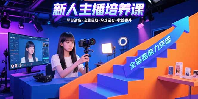 新人主播培养课：平台适应-流量获取-粉丝留存-收益提升 全链路能力突破-娱乐网赚