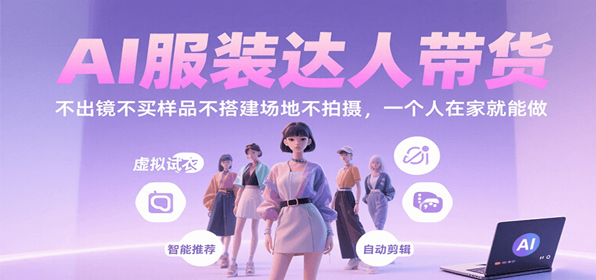 AI服装达人带货，不出镜不买样品不搭建场地不拍摄，一个人在家就能做-娱乐网赚