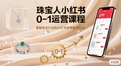 珠宝人小红书0-1运营课程，掌握珠宝行业的小红书多种账号玩法-娱乐网赚