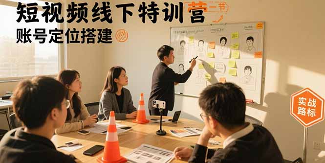 短视频线下特训营：账号定位搭建/口播号拍摄剪辑/直播间流量入口/变现实战-娱乐网赚