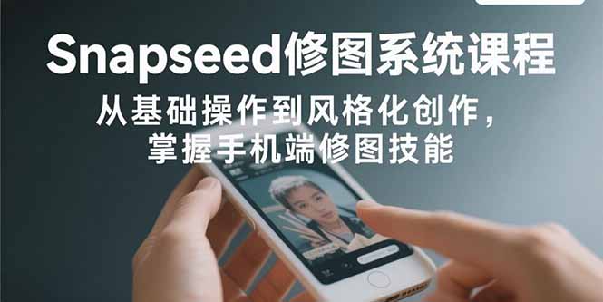 Snapseed修图系统课程：从基础操作到风格化创作，掌握手机端修图技能-娱乐网赚