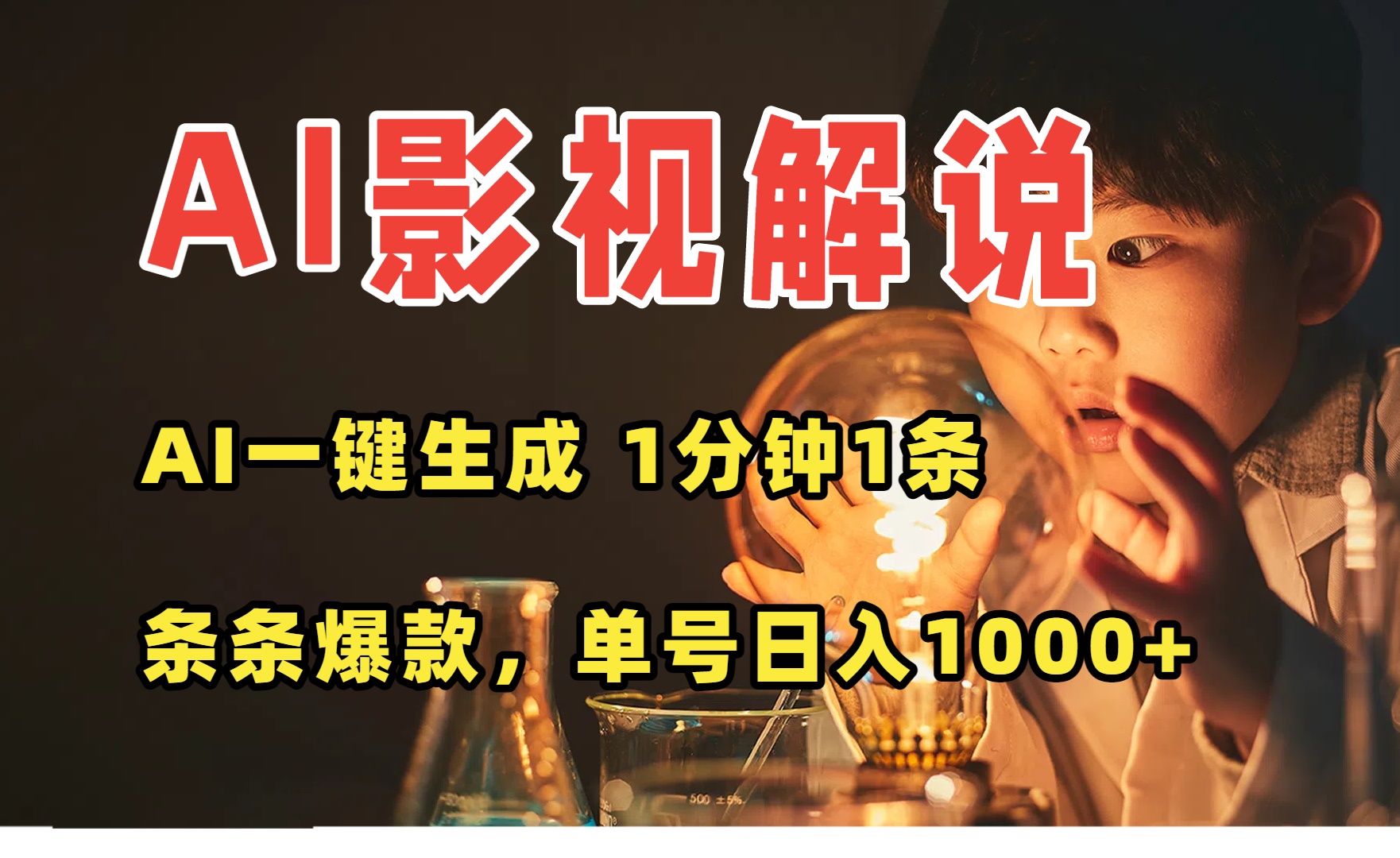 AI一键生成影视解说视频，无需剪辑1分钟1条，条条爆款，多平台变现日入...-娱乐网赚