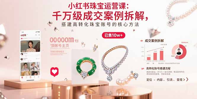 小红书珠宝运营课：千万级成交案例拆解，搭建高转化珠宝账号的核心方法-娱乐网赚