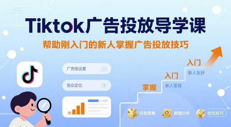 Tiktok广告投放导学课，帮助刚入门的新人掌握广告投放技巧-娱乐网赚