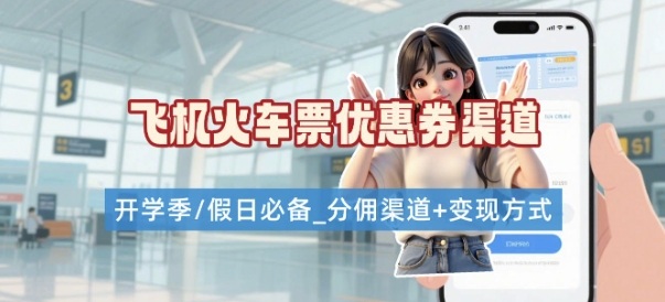 学生党必看！机票火车票优惠券申请渠道 + 项目打法，开学季节日速存-娱乐网赚
