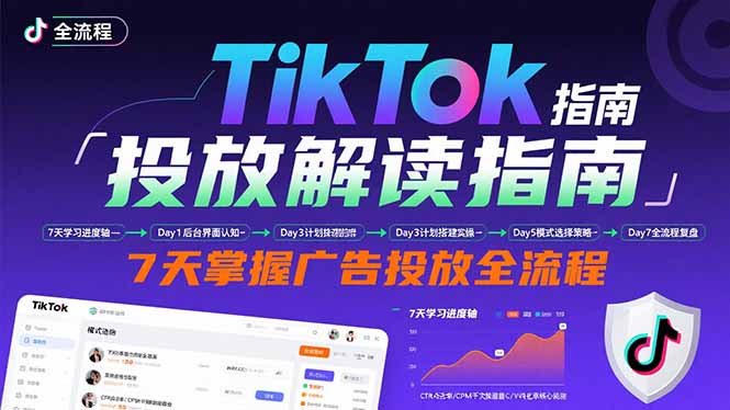 TikTok投放解读指南：后台操作/计划建立/模式选择，7天掌握广告投放全流程-娱乐网赚