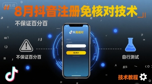 8月抖音注册免核对技术，不保证百分百，自测-娱乐网赚