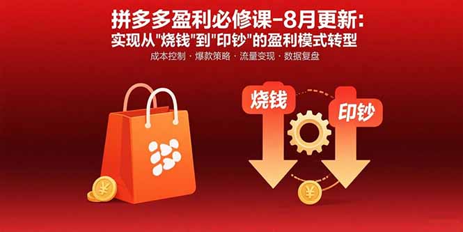 拼多多盈利必修课-8月更新：突破运营瓶颈 实现从烧钱到印钞的盈利模式转型-娱乐网赚