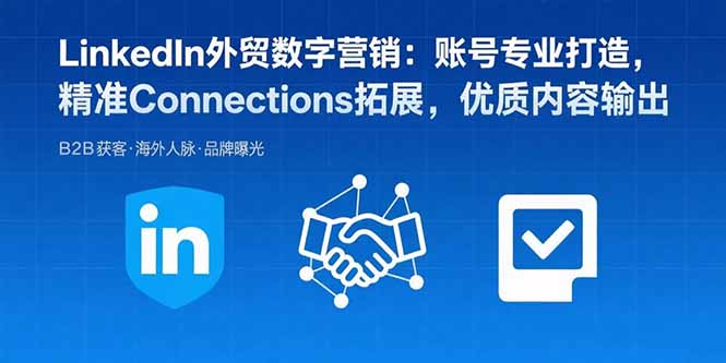 LinkedIn外贸数字营销：账号专业打造，精准Connections拓展，优质内容输出-娱乐网赚
