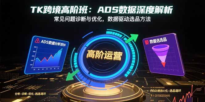TK跨境高阶班：ADS数据深度解析，常见问题诊断与优化，数据驱动选品方法-娱乐网赚