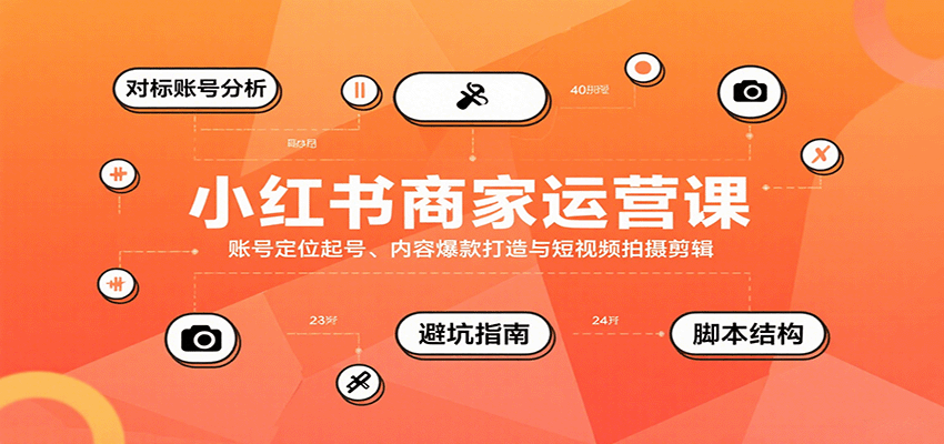 小红书商家运营课，账号定位起号、内容爆款打造与短视频拍摄剪辑-娱乐网赚