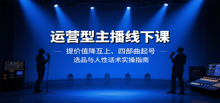 运营型主播线下课：提价值降互上、四部曲起号、选品与人性话术实操指南-娱乐网赚