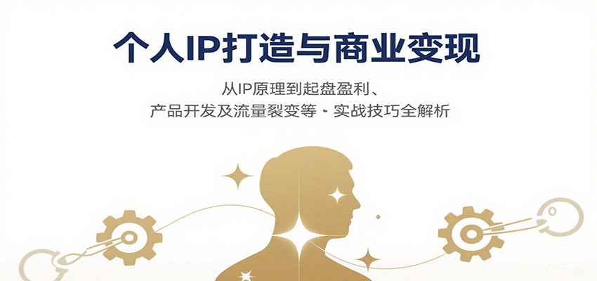 个人IP打造与商业变现，从IP原理到起盘盈利、产品开发及流量裂变等实战技巧全解析-娱乐网赚