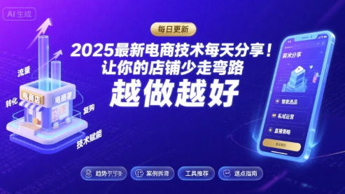 2025最新电商技术每天分享，让你的店铺少走弯路，越做越好(更新8月)-娱乐网赚