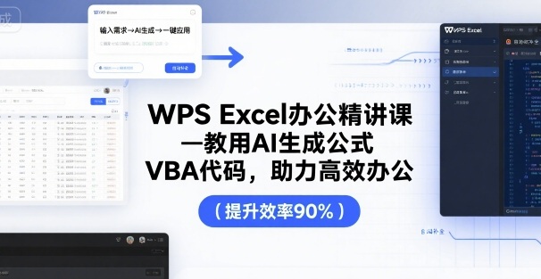 WPS Excel办公精讲课，教用 AI 生成公式，VBA 代码，助力高效办公-娱乐网赚