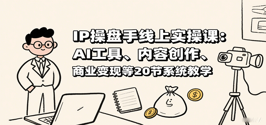 IP操盘手线上实操课：AI工具、内容创作、商业变现等20节系统教学-娱乐网赚