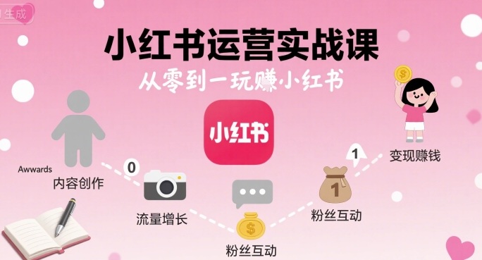 小红书运营实战课，从零到一玩賺小红书-娱乐网赚