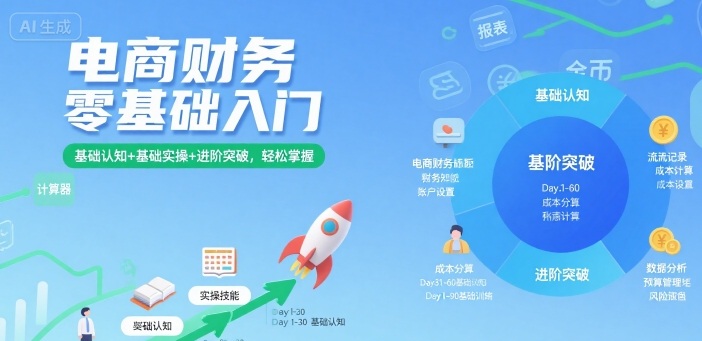 电商财务零基础入门，基础认知+基础实操+进阶突破，轻松掌握-娱乐网赚