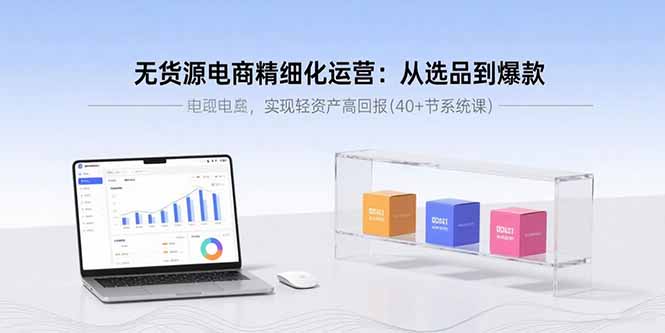 无货源电商精细化运营：从选品到爆款，实现轻资产高回报(40+节系统课-娱乐网赚