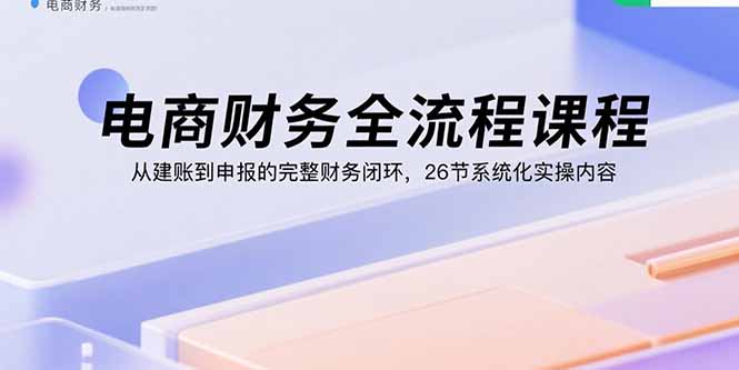 电商财务全流程课程：从建账到申报的完整财务闭环，26节系统化实操内容-娱乐网赚