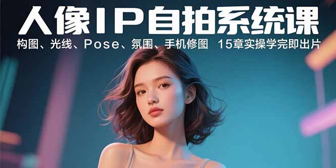 人像IP自拍系统课：构图、光线、Pose、氛围、手机修图 15章实操学完即出片-娱乐网赚