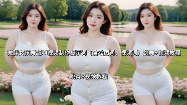 微胖女孩舞蹈AI视频制作提示词(含绘图词、视频词) 跳舞+视频教程-娱乐网赚
