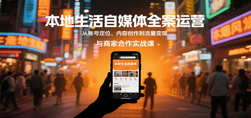 本地生活自媒体全案运营，从账号定位、内容创作到流量变现与商家合作实战课-娱乐网赚