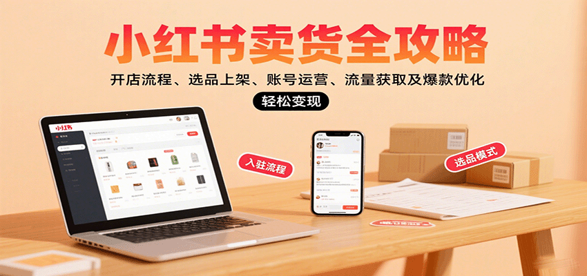 小红书卖货全攻略：开店流程、选品上架、账号运营、流量获取及爆款优化，轻松变现-娱乐网赚